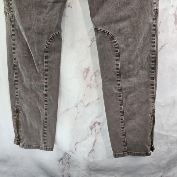 Peruvian Connection Pants Womens 6 X 30 Brown Skinny High Rise Moto Cotton - Picture 8 of 12